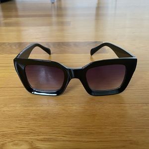 ‼️ Black Square Sunglasses with Purple Lenses